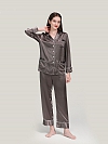 22 Momme Luxus Maulbeerseides Langes Pyjama Set für Damen Schlafanzug aus Seide A020
