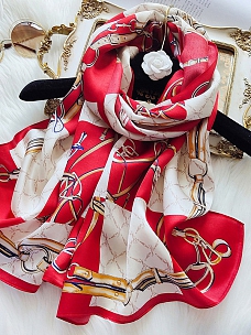 Vintage Gemusterter Schal aus Siede für Damen O002