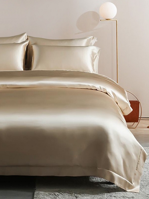 19 Momme Luxus Seide Bettwäsche Set für Doppelbett J001