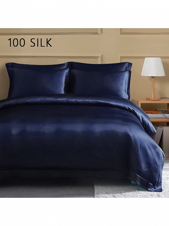 19 Momme Luxus Seide Bettwäsche Set für Doppelbett J001