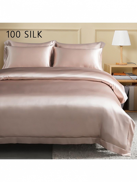 19 Momme Luxus Seide Bettwäsche Set für Doppelbett J001