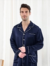 Langes Klassisches Pyjama Set aus Seide für Herren 19 Momme Maulbeerseide Pyjama E002