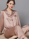 Klassisches Maulbeerseide Couple Pärchen Pyjama Set Schlafanzug aus Seide A019