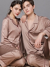 Klassisches Maulbeerseide Couple Pärchen Pyjama Set Schlafanzug aus Seide A019