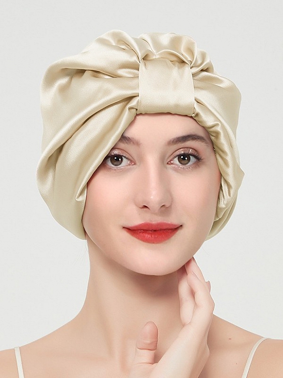 Elegante 16 Momme Seide Nachtmütze Schlafmütze für Damen T001