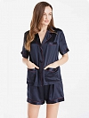 Kurzes Damen Pyjama-Set aus Seide Kurze Nachtwäsche aus Seide A011