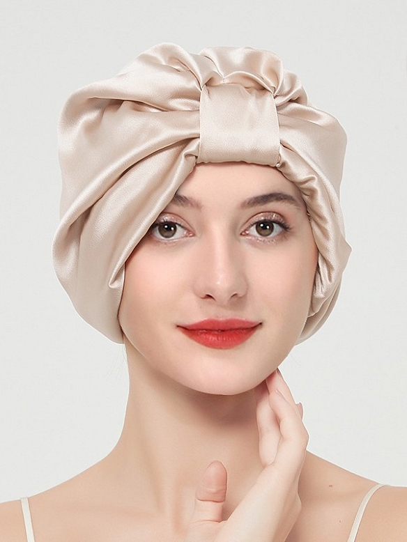 Elegante 16 Momme Seide Nachtmütze Schlafmütze für Damen T001
