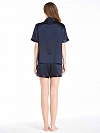 Kurzes Damen Pyjama-Set aus Seide Kurze Nachtwäsche aus Seide A011