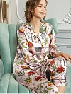 19 Momme Langes Geblümtes Pyjama-Set aus Seide für Damen Luxus Nachtwäsche aus Seide A003