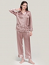 22 Momme Luxus Maulbeerseides Langes Pyjama Set für Damen Schlafanzug aus Seide A020