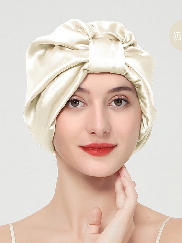 Elegante 16 Momme Seide Nachtmütze Schlafmütze für Damen T001
