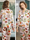 19 Momme Langes Geblümtes Pyjama-Set aus Seide für Damen Luxus Nachtwäsche aus Seide A003