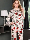 19 Momme Langes Geblümtes Pyjama-Set aus Seide für Damen Luxus Nachtwäsche aus Seide A010