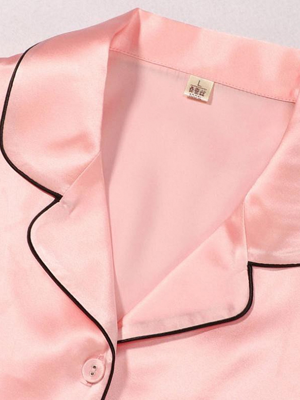 Damen Luxus Nachtwäsche aus Seide Kurzes Pyjama-Set aus Seide A007