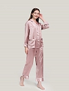 22 Momme Luxus Maulbeerseides Langes Pyjama Set für Damen Schlafanzug aus Seide A020