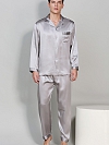 19 Momme Luxus Langes Pyjama-Set aus Seide für Herren Nachtwäsche aus Seide E001