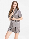 Kurzes Damen Pyjama-Set aus Seide Kurze Nachtwäsche aus Seide A011