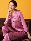Langes Klassisches Pyjama Set aus Seide Maulbeerseide Schlafanzug für Damen A024