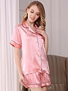 Damen Luxus Nachtwäsche aus Seide Kurzes Pyjama-Set aus Seide A007