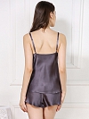 Damen Kurzes Pyjama-Set aus Seide Schlaftop und Shorts aus Seide für Damen D002