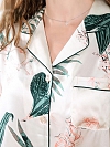 19 Momme Langes Geblümtes Pyjama-Set aus Seide für Damen Luxus Nachtwäsche aus Seide A003