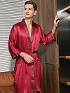 Langer Maulbeerseide Morgenmantel Badenmantel für Herren F002