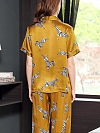 Kurzes Pyjamas-Set aus Seide mit Zebradruck für Damen Nachtwäsche aus Seide A004