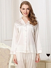 Langes Klassisches Pyjama-Set aus Seide für Damen Seidenpyjama Nachtwäsche aus Seide (mehrfarbig) A002