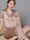 Klassisches Maulbeerseide Couple Pärchen Pyjama Set Schlafanzug aus Seide A019