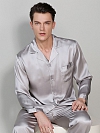 19 Momme Luxus Langes Pyjama-Set aus Seide für Herren Nachtwäsche aus Seide E001