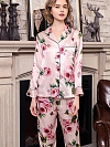 19 Momme Langes Geblümtes Pyjama-Set aus Seide für Damen Luxus Nachtwäsche aus Seide A010